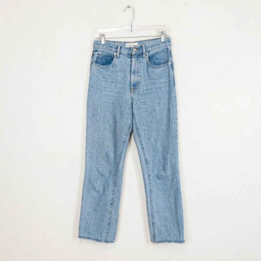 SLVRLAKE London High Rise Straight leg jeans old habits die hard 26